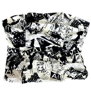 Lioness Strapless Bodice Style Newspaper Print Top Size Medium Black White NWT